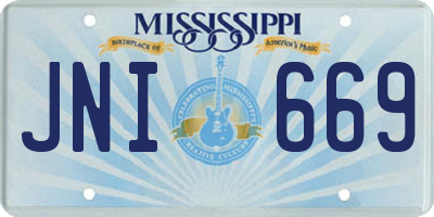 MS license plate JNI669