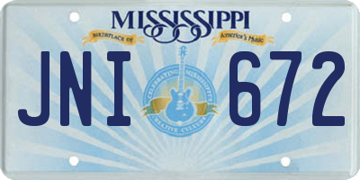MS license plate JNI672
