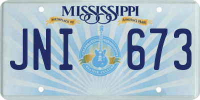 MS license plate JNI673