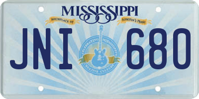 MS license plate JNI680