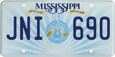 MS license plate JNI690