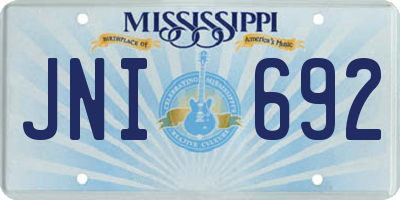 MS license plate JNI692