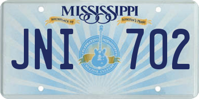 MS license plate JNI702