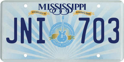 MS license plate JNI703