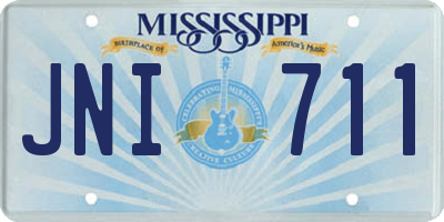MS license plate JNI711