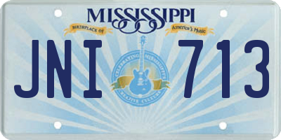 MS license plate JNI713