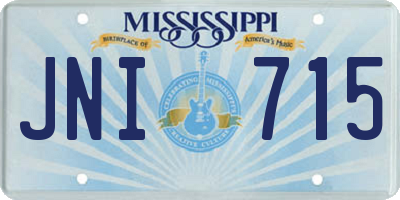 MS license plate JNI715
