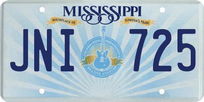 MS license plate JNI725