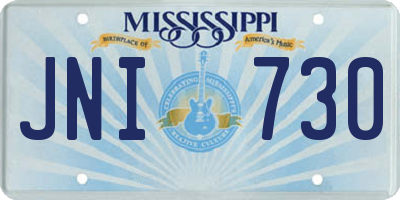 MS license plate JNI730