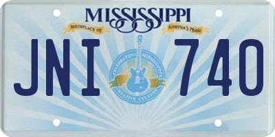 MS license plate JNI740