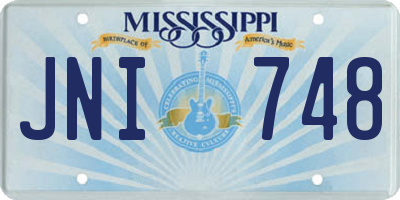 MS license plate JNI748