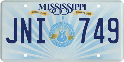 MS license plate JNI749