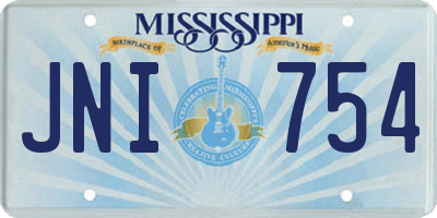 MS license plate JNI754