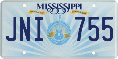 MS license plate JNI755