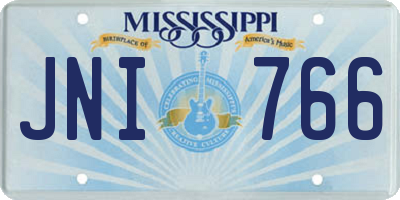 MS license plate JNI766