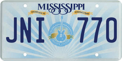 MS license plate JNI770