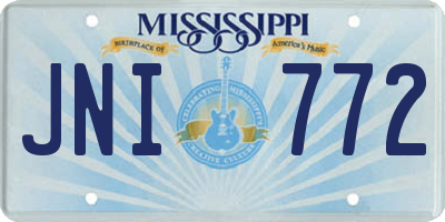 MS license plate JNI772
