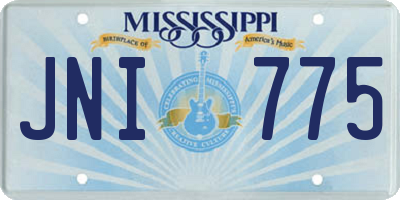 MS license plate JNI775