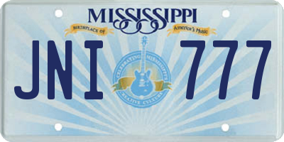 MS license plate JNI777