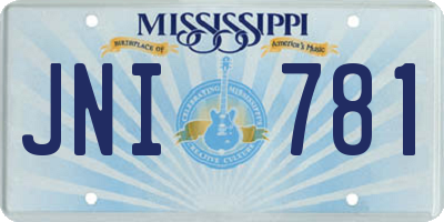 MS license plate JNI781