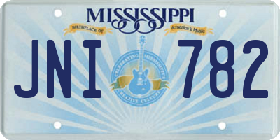 MS license plate JNI782