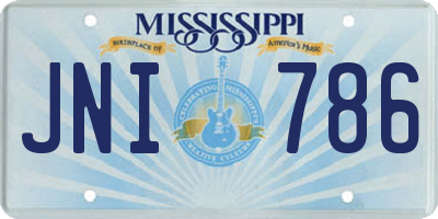 MS license plate JNI786