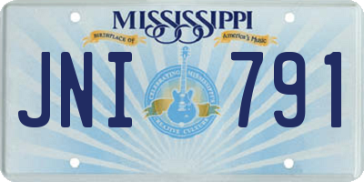 MS license plate JNI791
