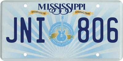 MS license plate JNI806