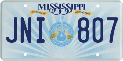 MS license plate JNI807