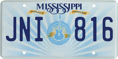 MS license plate JNI816