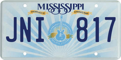 MS license plate JNI817