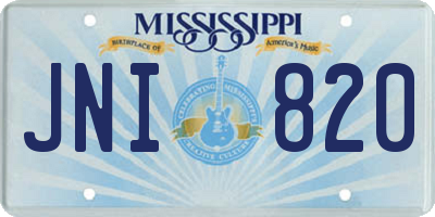 MS license plate JNI820