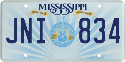 MS license plate JNI834