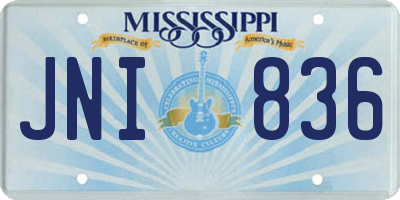 MS license plate JNI836
