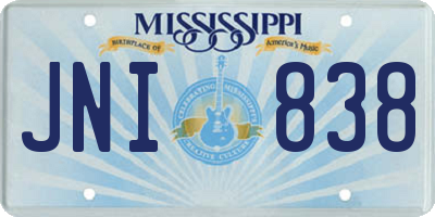 MS license plate JNI838