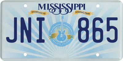 MS license plate JNI865