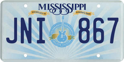 MS license plate JNI867