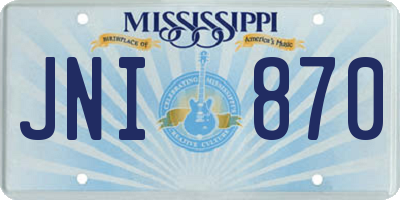 MS license plate JNI870