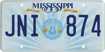 MS license plate JNI874