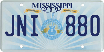MS license plate JNI880
