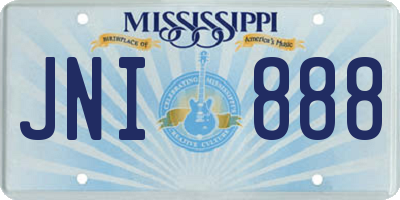 MS license plate JNI888