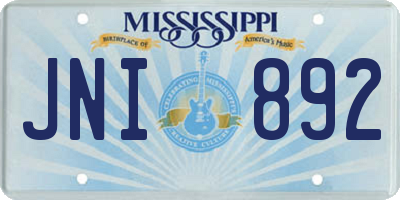 MS license plate JNI892