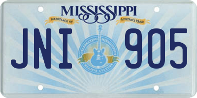 MS license plate JNI905