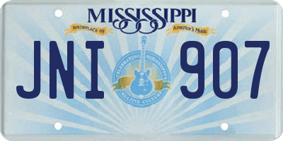 MS license plate JNI907