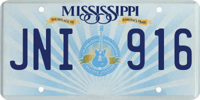 MS license plate JNI916