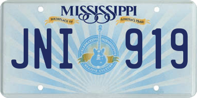 MS license plate JNI919