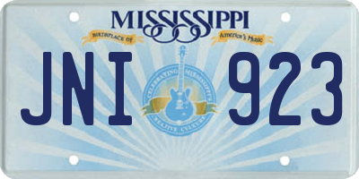 MS license plate JNI923