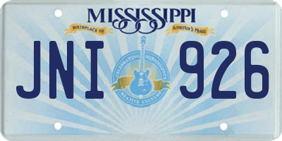 MS license plate JNI926