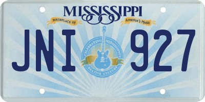 MS license plate JNI927