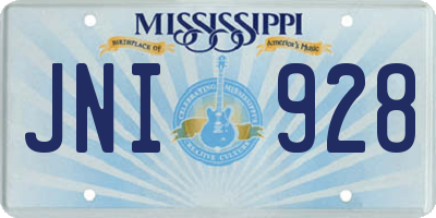 MS license plate JNI928